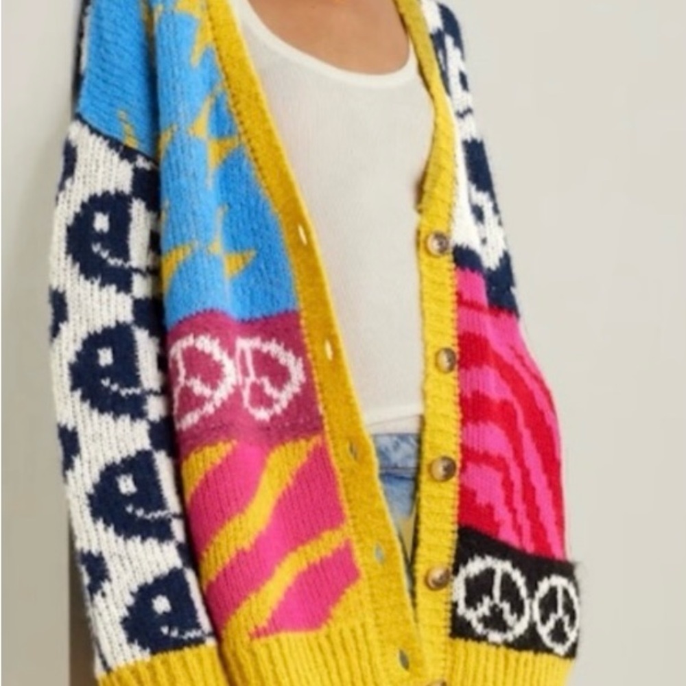 NWT MOTHER Peace Happy cardigan.